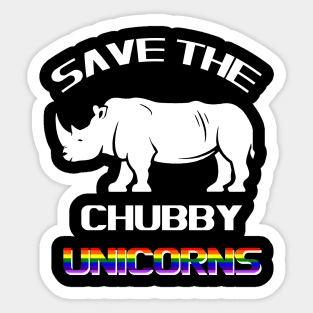 AW Fashions Save The Chubby Unicorn - Funny Quote Tees Hipster Men's T-Shirt Sticker